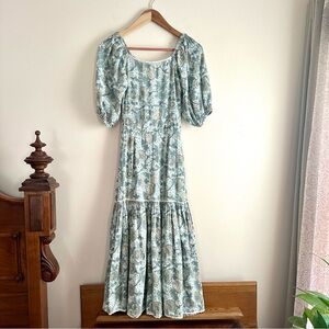 Ivy City Co Green Floral Midi Dress